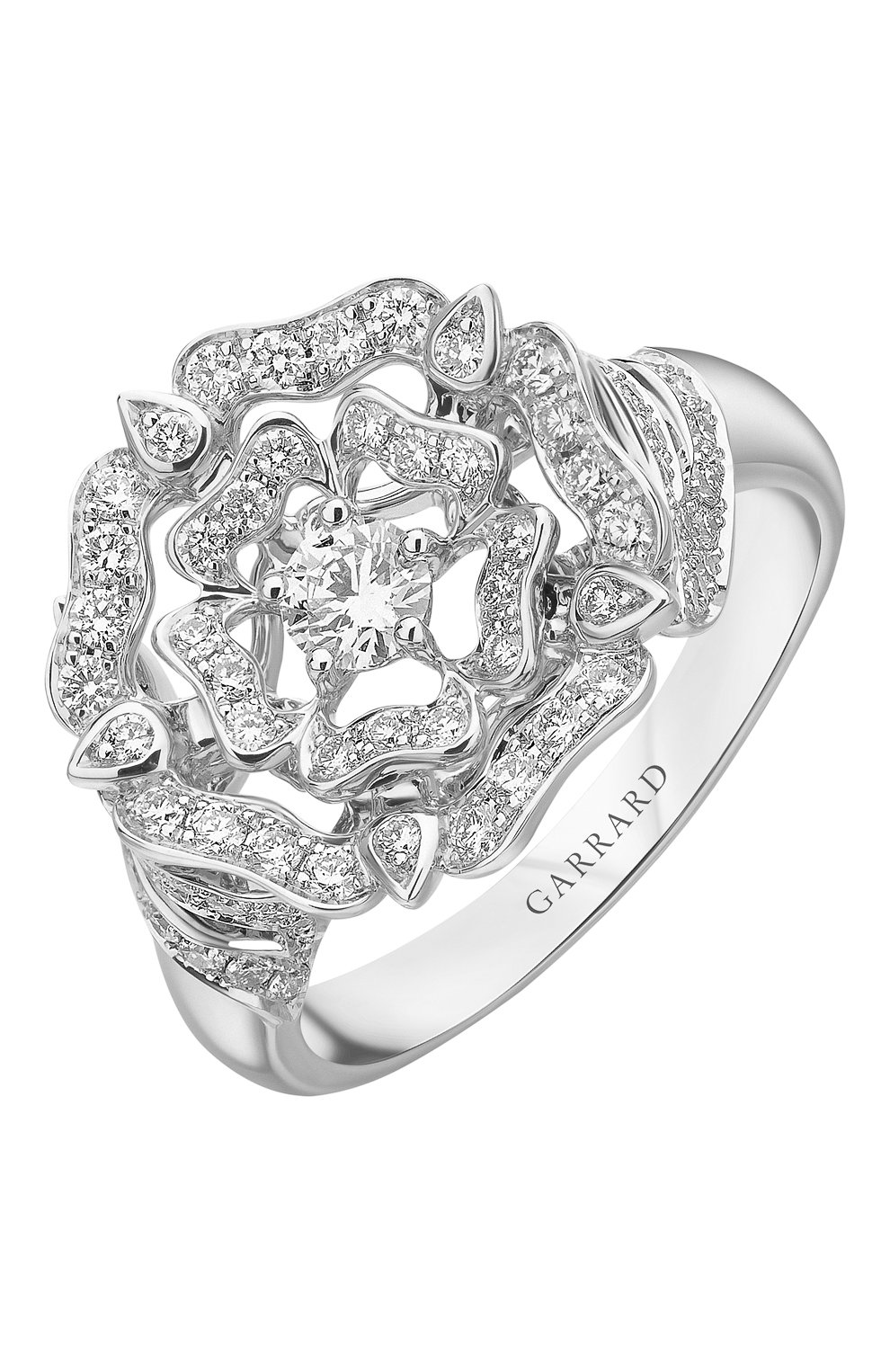 Женские кольцо GARRARD бесцветного цвета, арт. 2012504 | Фото 1 (Материал сплава: Белое золото; Драгоценные камни: Бриллианты)