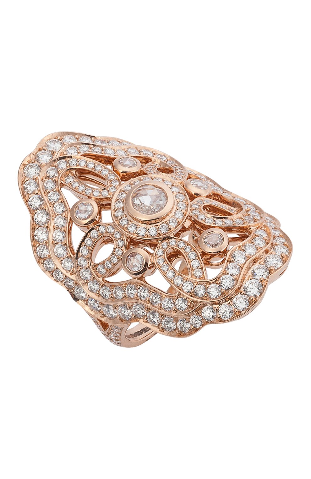 Женские кольцо GARRARD бесцветного цвета, арт. 2012704 | Фото 1 (Драгоценные камни: Бриллианты; Материал сплава: Розовое золото)