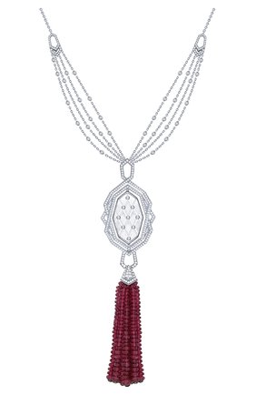Женские колье GARRARD бесцветного цвета по цене 4266000 руб., арт. 2015059 | Фото 1 Женские колье GARRARD бесцветного цвета, арт. 2015059 | Фото 1 (Материал сплава: Белое золото; Драгоценные камни: Рубины, Другие)
