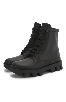 Женские кожаные ботинки PRADA черного цвета по цене 58500 руб., арт. 1T012M-3L1P-F0002-45 | Фото 1 Женские кожаные ботинки PRADA черного цвета, арт. 1T012M-3L1P-F0002-45 | Фото 1
