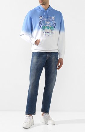 Мужской хлопковое худи KENZO голубого цвета по цене 34500 руб., арт. FA55SW5614XG | Фото 2 Мужской хлопковое худи KENZO голубого цвета, арт. FA55SW5614XG | Фото 2