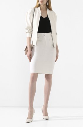 Женская шерстяная юбка TOM FORD белого цвета по цене 132500 руб., арт. GC5508-FAX236 | Фото 2 Женская шерстяная юбка TOM FORD белого цвета, арт. GC5508-FAX236 | Фото 2