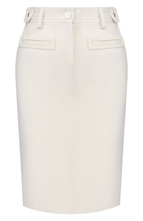 Женская шерстяная юбка TOM FORD белого цвета, арт. GC5508-FAX236 | Фото 1 (Длина Ж (юбки, платья, шорты): До колена; Материал внешний: Шерсть; Материал подклада: Шелк; Женское Кросс-КТ: Юбка-одежда; Региональные ограничения белый список (Axapta Mercury): RU)