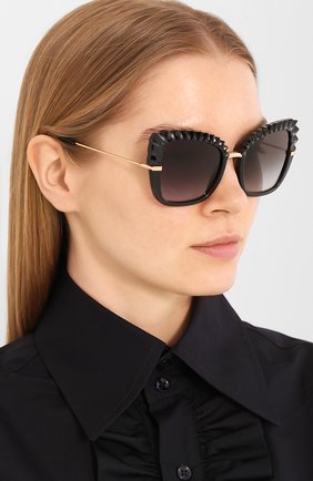 Мужские солнцезащитные очки DOLCE & GABBANA черного цвета по цене 22450 руб., арт. 6131-501/8G | Фото 2 Мужские солнцезащитные очки DOLCE & GABBANA черного цвета, арт. 6131-501/8G | Фото 2