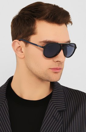 Мужские солнцезащитные очки LONGINES синего цвета по цене 33300 руб., арт. LG0003-H 05V | Фото 2 Мужские солнцезащитные очки LONGINES синего цвета, арт. LG0003-H 05V | Фото 2