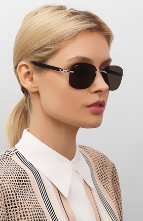 Женские солнцезащитные очки CARTIER черного цвета по цене 66800 руб., арт. CT0227S 001 | Фото 2 Женские солнцезащитные очки CARTIER черного цвета, арт. CT0227S 001 | Фото 2