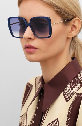 Женские солнцезащитные очки MISSONI синего цвета по цене 19950 руб., арт. MIS0002 S6F | Фото 2 Женские солнцезащитные очки MISSONI синего цвета, арт. MIS0002 S6F | Фото 2