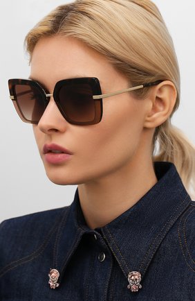 Женские солнцезащитные очки DOLCE & GABBANA коричневого цвета по цене 21200 руб., арт. 4373-325613 | Фото 2 Женские солнцезащитные очки DOLCE & GABBANA коричневого цвета, арт. 4373-325613 | Фото 2