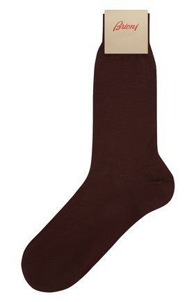 Мужские хлопковые носки BRIONI темно-коричневого цвета, арт. 0VMC/P3Z19 | Фото 1 (Материал внешний: Хлопок; Кросс-КТ: бельё)