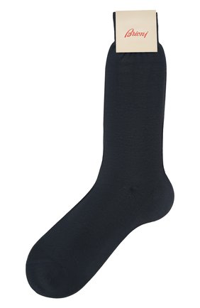 Мужские хлопковые носки BRIONI темно-синего цвета, арт. 0VMC/P3Z19 | Фото 1 (Материал внешний: Хлопок; Кросс-КТ: бельё)