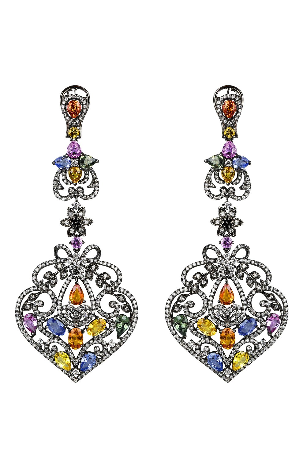Женские серьги JACOB & CO черненого белого золота цвета, арт. 91430981 | Фото 1