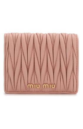 Женские кожаное портмоне MIU MIU розового цвета по цене 32000 руб., арт. 5MV204-N88-F0615 | Фото 1 Женские кожаное портмоне MIU MIU розового цвета, арт. 5MV204-N88-F0615 | Фото 1