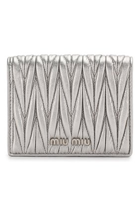 Женские кожаное портмоне MIU MIU серебряного цвета по цене 32000 руб., арт. 5MV204-N88-F0135 | Фото 1 Женские кожаное портмоне MIU MIU серебряного цвета, арт. 5MV204-N88-F0135 | Фото 1