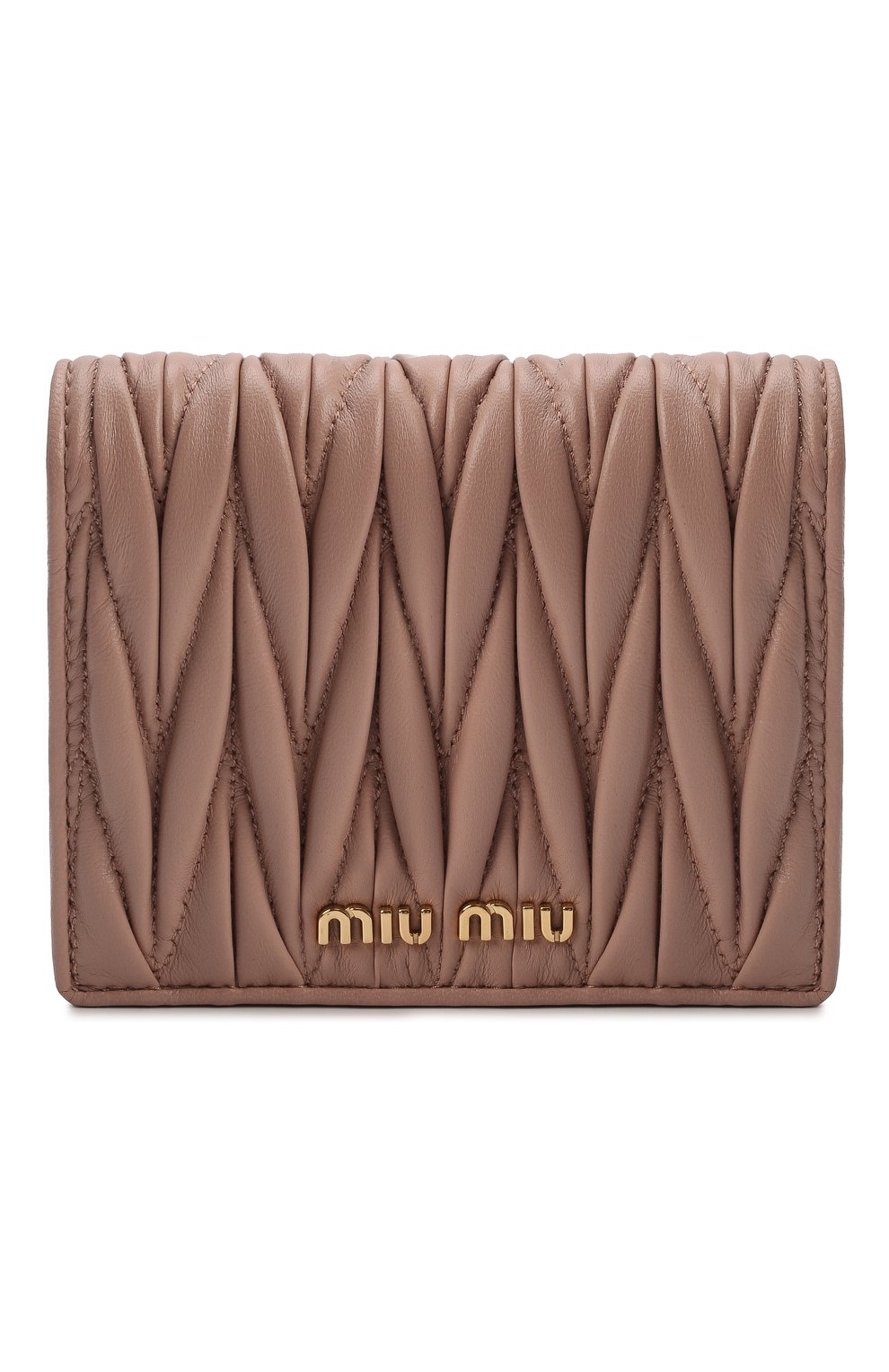 Женские кожаное портмоне MIU MIU бежевого цвета, арт. 5MV204-N88-F0770 | Фото 1