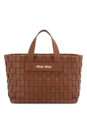 Женская сумка-шопер MIU MIU коричневого цвета по цене 150000 руб., арт. 5BA168-2D8K-F0046-OIO | Фото 1 Женская сумка-шопер MIU MIU коричневого цвета, арт. 5BA168-2D8K-F0046-OIO | Фото 1