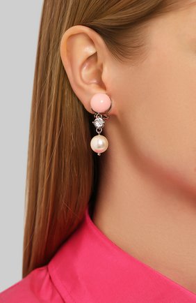 Женские серьги MIU MIU разноцветного цвета по цене 17000 руб., арт. 5JO098-2D6B-F0LVI | Фото 2 Женские серьги MIU MIU разноцветного цвета, арт. 5JO098-2D6B-F0LVI | Фото 2