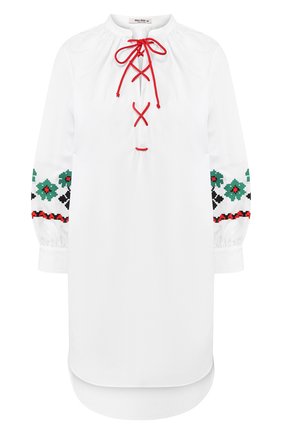 Женское хлопковое платье MIU MIU белого цвета по цене 110000 руб., арт. MF3657-2BYX-F0009 | Фото 1 Женское хлопковое платье MIU MIU белого цвета, арт. MF3657-2BYX-F0009 | Фото 1