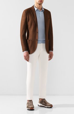 Мужские комбинированные кроссовки siracusa ERMENEGILDO ZEGNA коричневого цвета по цене 63100 руб., арт. A4402X-LHNAF | Фото 2 Мужские комбинированные кроссовки siracusa ERMENEGILDO ZEGNA коричневого цвета, арт. A4402X-LHNAF | Фото 2
