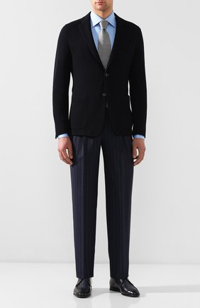 Мужской шерстяные брюки GIORGIO ARMANI темно-синего цвета по цене 66700 руб., арт. 0SGPP0BF/T01JG | Фото 2 Мужской шерстяные брюки GIORGIO ARMANI темно-синего цвета, арт. 0SGPP0BF/T01JG | Фото 2