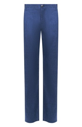Мужские брюки из смеси льна и шерсти ZILLI синего цвета, арт. M0T-D0150-LALI1/R001 | Фото 1 (Материал внешний: Лен, Шерсть; Длина (брюки, джинсы): Стандартные; Случай: Повседневный; Стили: Кэжуэл; Региональные ограничения белый список (Axapta Mercury): RU)