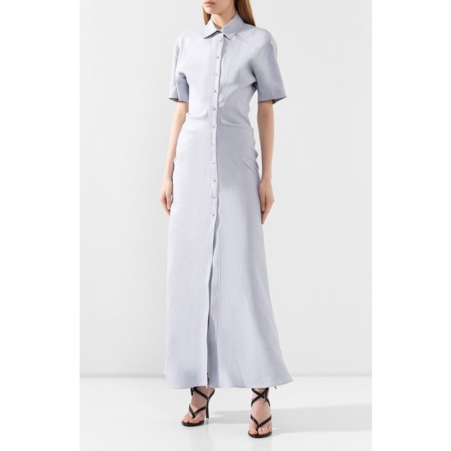 фото Платье из смеси льна и вискозы off-white