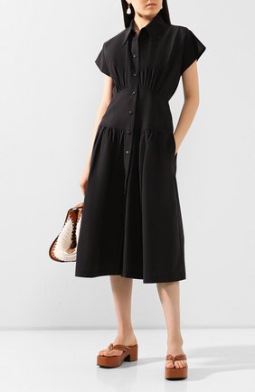 Женское хлопковое платье LOW CLASSIC черного цвета по цене 27850 руб., арт. L0W20SS_DR05BK | Фото 2 Женское хлопковое платье LOW CLASSIC черного цвета, арт. L0W20SS_DR05BK | Фото 2