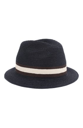 Мужская шляпа fedora ERMENEGILDO ZEGNA синего цвета, арт. Z7I21/B7Q | Фото 1 (Материал: Текстиль, Растительное волокно)
