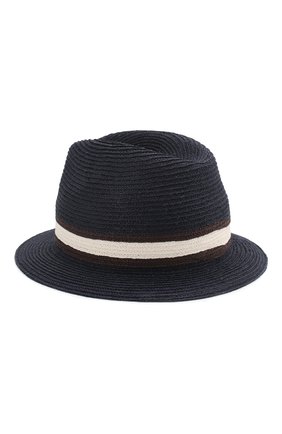 Мужская шляпа fedora ERMENEGILDO ZEGNA синего цвета, арт. Z7I21/B7Q | Фото 2 (Материал: Текстиль, Растительное волокно)