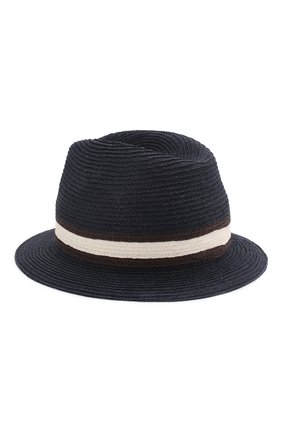 Мужская шляпа fedora ERMENEGILDO ZEGNA синего цвета по цене 47350 руб., арт. Z7I21/B7Q | Фото 2 Мужская шляпа fedora ERMENEGILDO ZEGNA синего цвета, арт. Z7I21/B7Q | Фото 2 (Материал: Текстиль, Растительное волокно)