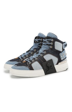 Мужские текстильные кеды PHILIPP PLEIN синего цвета по цене 77010 руб., арт. P20S MSC2771 PDE004N | Фото 1 Мужские текстильные кеды PHILIPP PLEIN синего цвета, арт. P20S MSC2771 PDE004N | Фото 1