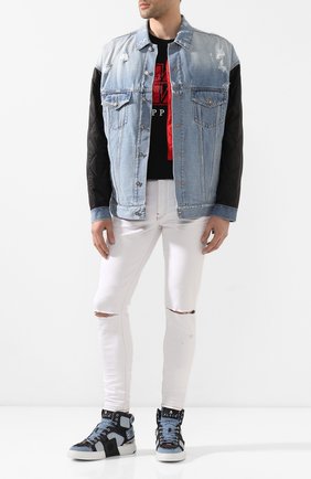 Мужские текстильные кеды PHILIPP PLEIN синего цвета по цене 77010 руб., арт. P20S MSC2771 PDE004N | Фото 2 Мужские текстильные кеды PHILIPP PLEIN синего цвета, арт. P20S MSC2771 PDE004N | Фото 2