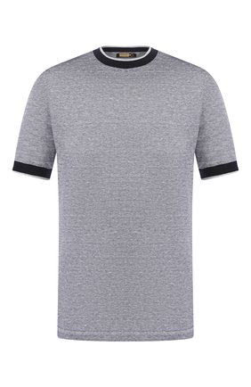 Мужская футболка из смеси льна и шелка ZILLI серого цвета, арт. MBT-NT500-JELI1/MC02 | Фото 1 (Материал внешний: Лен, Шелк; Длина (для топов): Стандартные; Рукава: Короткие; Принт: Без принта; Стили: Кэжуэл; Региональные ограничения белый список (Axapta Mercury): RU)