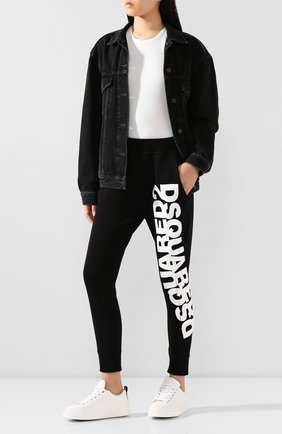 Женские хлопковые джоггеры DSQUARED2 черного цвета по цене 27850 руб., арт. S75KB0074/S25042 | Фото 2 Женские хлопковые джоггеры DSQUARED2 черного цвета, арт. S75KB0074/S25042 | Фото 2