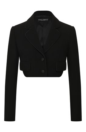 Женский шерстяной жакет DOLCE & GABBANA черного цвета по цене 136500 руб., арт. F28U0T/FUBDY | Фото 1 Женский шерстяной жакет DOLCE & GABBANA черного цвета, арт. F28U0T/FUBDY | Фото 1