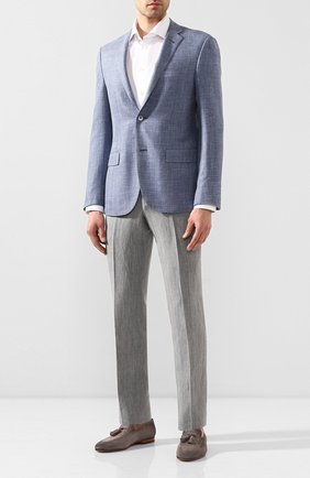 Мужские замшевые лоферы SANTONI серого цвета по цене 79950 руб., арт. MCNC16465SA3SRVLG40 | Фото 2 Мужские замшевые лоферы SANTONI серого цвета, арт. MCNC16465SA3SRVLG40 | Фото 2 (Материал внутренний: Натуральная кожа; Мужское Кросс-КТ: Лоферы-обувь; Стили: Классический; Материал внешний: Замша, Кожа; Длина стельки: 27,6, 28, 28,9, 24,7, 25,1, 25,5, 25,9, 26,4, 26,8, 27,2)