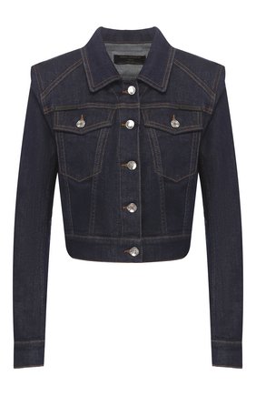 Женская джинсовая куртка DOLCE & GABBANA темно-синего цвета, арт. F9H09D/G898Z | Фото 1 (Материал внешний: Хлопок, Деним; Рукава: Длинные; Кросс-КТ: Деним, Куртка; Длина (верхняя одежда): Короткие; Стили: Кэжуэл; Региональные ограничения белый список (Axapta Mercury): RU)