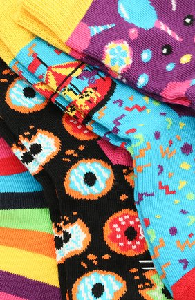 Детские комплект из 4 пар носков HAPPY SOCKS разноцветного цвета по цене 1890 руб., арт. XKID09 | Фото 2 Детские комплект из 4 пар носков HAPPY SOCKS разноцветного цвета, арт. XKID09 | Фото 2