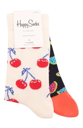 Детские комплект из 2 пар носков HAPPY SOCKS разноцветного цвета по цене 790 руб., арт. KCHE02 | Фото 1 Детские комплект из 2 пар носков HAPPY SOCKS разноцветного цвета, арт. KCHE02 | Фото 1