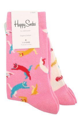 Детские комплект из 2 пар носков HAPPY SOCKS разноцветного цвета по цене 790 руб., арт. KCAT02 | Фото 1 Детские комплект из 2 пар носков HAPPY SOCKS разноцветного цвета, арт. KCAT02 | Фото 1