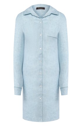 Женская льняная сорочка LORO PIANA голубого цвета по цене 69950 руб., арт. FAL1537 | Фото 1 Женская льняная сорочка LORO PIANA голубого цвета, арт. FAL1537 | Фото 1