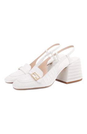 Женская кожаные туфли FENDI белого цвета по цене 68000 руб., арт. 8J7066 TC3 | Фото 1 Женская кожаные туфли FENDI белого цвета, арт. 8J7066 TC3 | Фото 1
