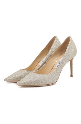 Женская туфли romy 85 с глиттером JIMMY CHOO серебряного цвета по цене 45400 руб., арт. R0MY 85/DGZ | Фото 1 Женская туфли romy 85 с глиттером JIMMY CHOO серебряного цвета, арт. R0MY 85/DGZ | Фото 1