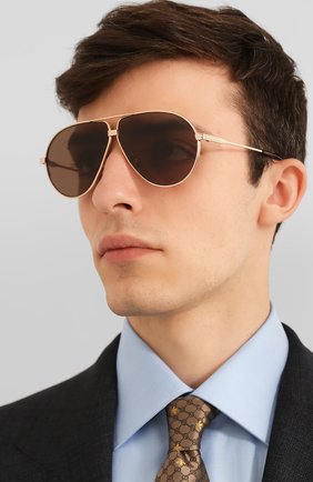 Мужские солнцезащитные очки TOM FORD золотого цвета по цене 29950 руб., арт. TF734-H | Фото 2 Мужские солнцезащитные очки TOM FORD золотого цвета, арт. TF734-H | Фото 2
