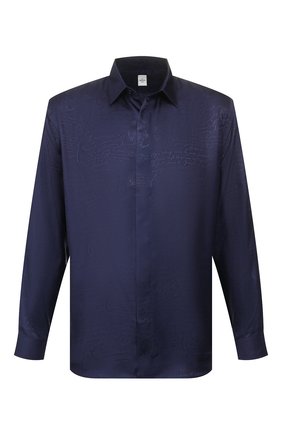 Мужская шелковая рубашка BERLUTI синего цвета по цене 103000 руб., арт. R17HTL52-007 | Фото 1 Мужская шелковая рубашка BERLUTI синего цвета, арт. R17HTL52-007 | Фото 1 (Длина (для топов): Стандартные; Материал внешний: Шелк; Рукава: Длинные; Случай: Повседневный; Воротник: Кент; Манжеты: На пуговицах; Принт: Однотонные)