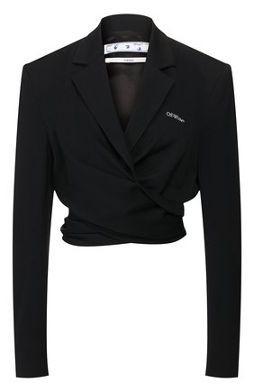 Женский жакет из вискозы OFF-WHITE черного цвета по цене 89950 руб., арт. 0WEF042S20FAB0021000 | Фото 1 Женский жакет из вискозы OFF-WHITE черного цвета, арт. 0WEF042S20FAB0021000 | Фото 1