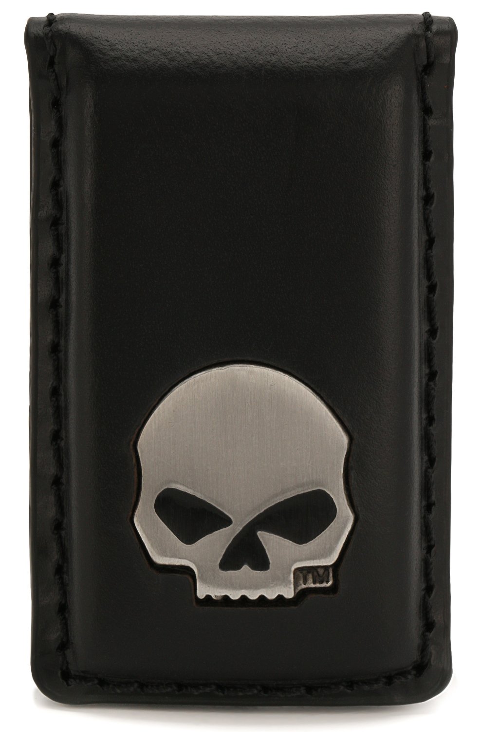 Мужской кожаный зажим для денег HARLEY-DAVIDSON черного цвета, арт. CORESM62-Black | Фото 1