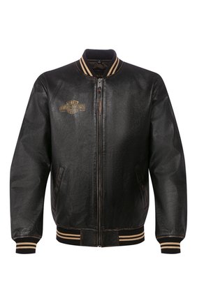 Мужской кожаный бомбер 1903 HARLEY-DAVIDSON черного цвета по цене 74450 руб., арт. 97022-19VM | Фото 1 Мужской кожаный бомбер 1903 HARLEY-DAVIDSON черного цвета, арт. 97022-19VM | Фото 1