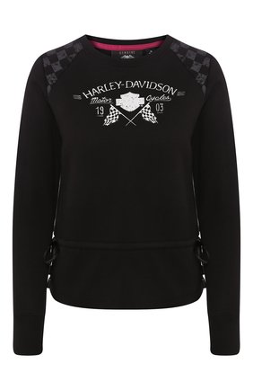 Женский свитшот genuine motorclothes HARLEY-DAVIDSON черного цвета по цене 10820 руб., арт. 96146-18VW | Фото 1 Женский свитшот genuine motorclothes HARLEY-DAVIDSON черного цвета, арт. 96146-18VW | Фото 1