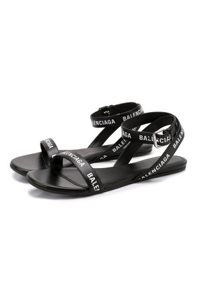 Женские кожаные сандалии round BALENCIAGA черно-белого цвета по цене 45850 руб., арт. 551154/WBAE1 | Фото 1 Женские кожаные сандалии round BALENCIAGA черно-белого цвета, арт. 551154/WBAE1 | Фото 1