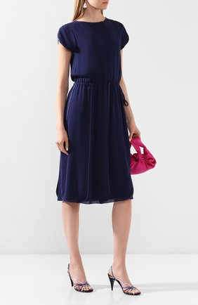 Женское шелковое платье GIORGIO ARMANI синего цвета по цене 195000 руб., арт. 0SHVA04D/T008Q | Фото 2 Женское шелковое платье GIORGIO ARMANI синего цвета, арт. 0SHVA04D/T008Q | Фото 2